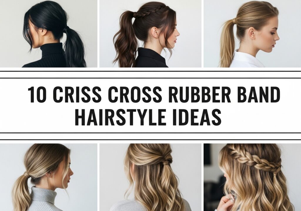 Criss Cross Rubber Band Hairstyle Ideas