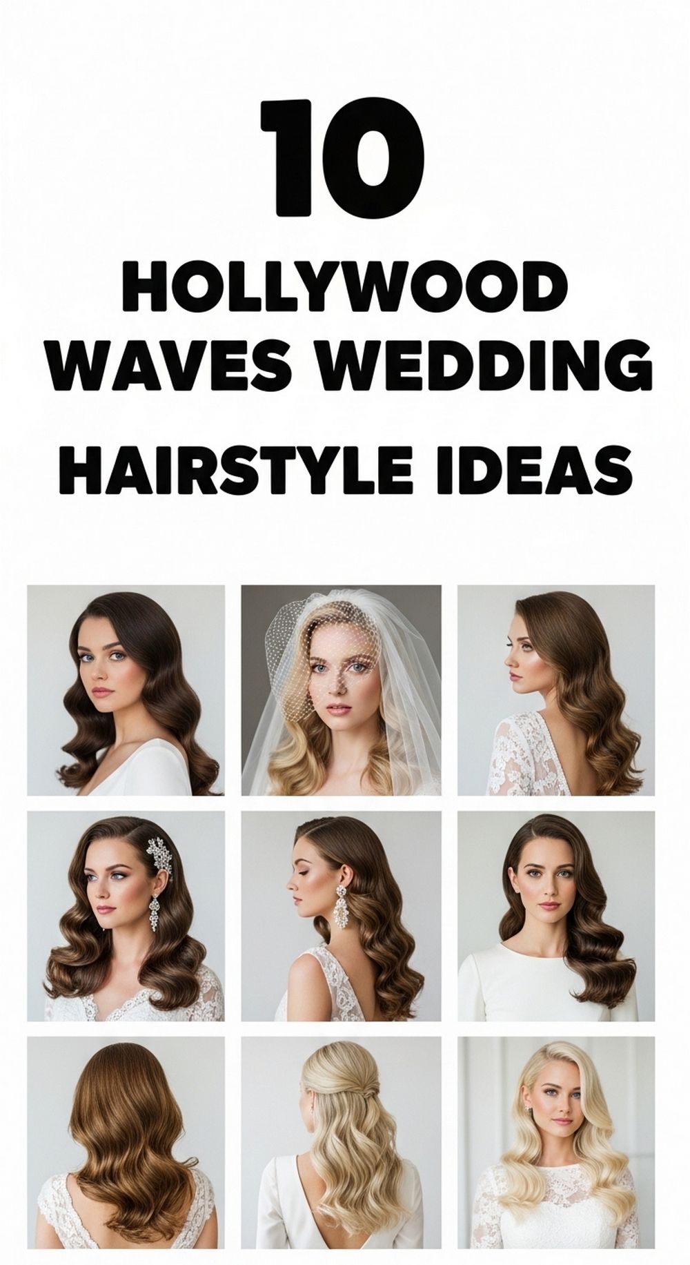 Hollywood Waves Wedding Hairstyle Ideas