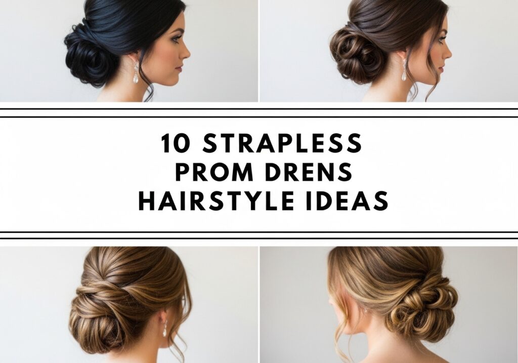 Strapless Prom Dress Hairstyle Ideas