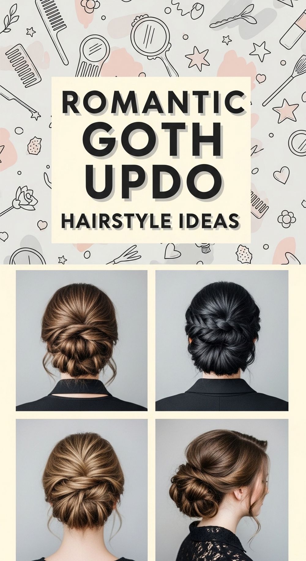 Romantic Goth Updo Hairstyle Ideas