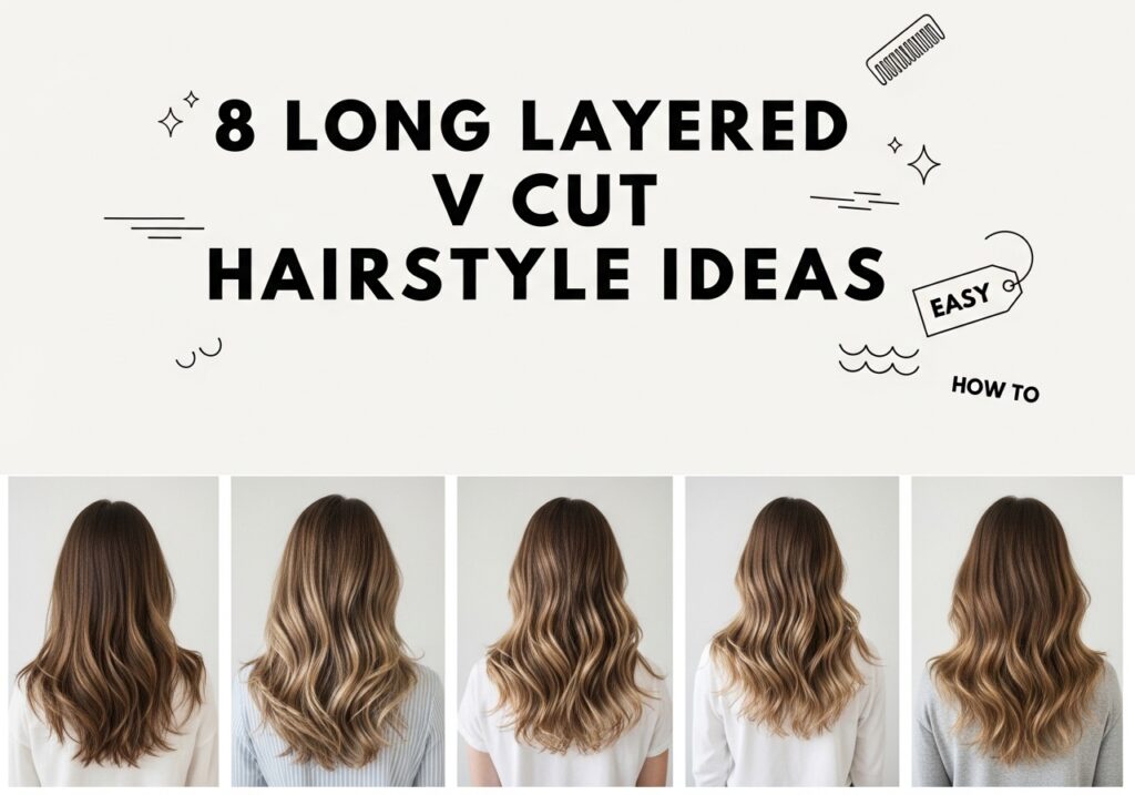 Long Layered V Cut Hairstyle Ideas
