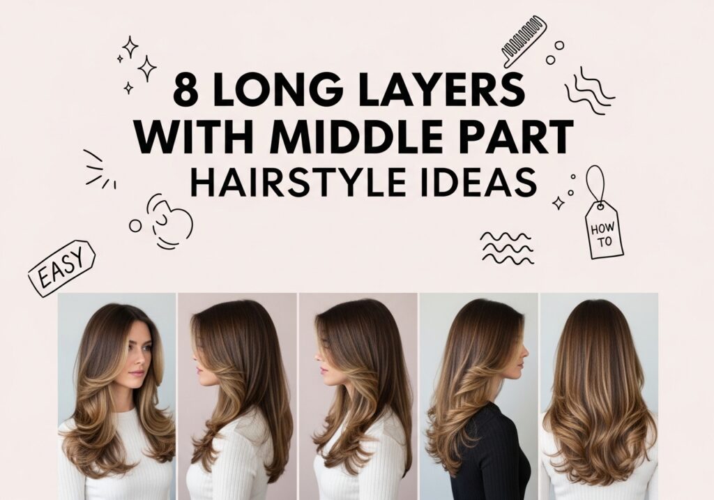 Long Layers With Middle Part Hairstyle Ideas