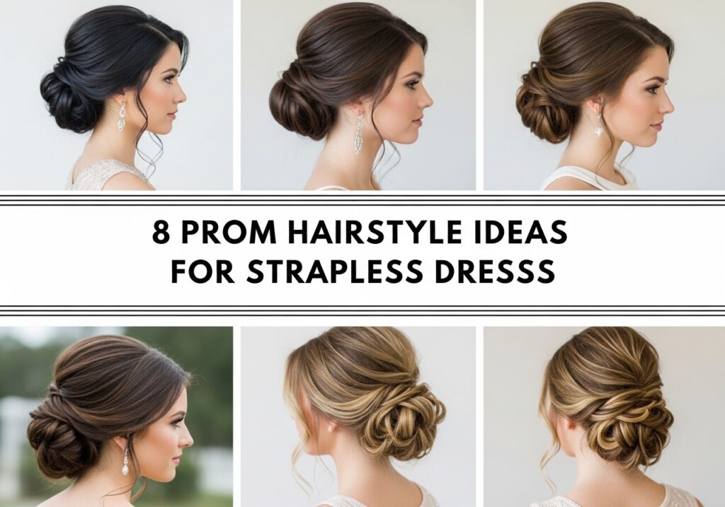 Prom Hairstyle Ideas For Strapless Dresses