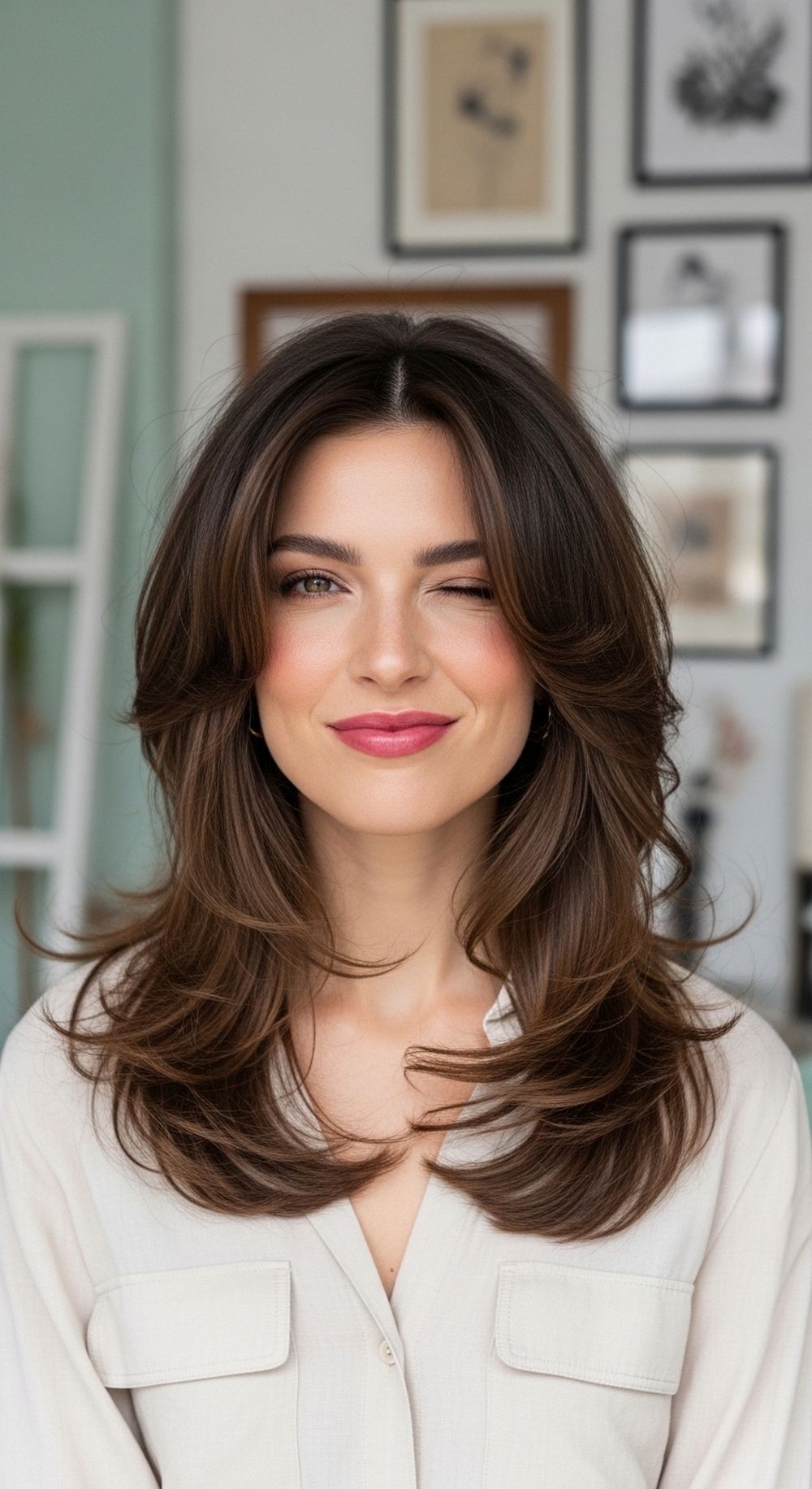 Airy Halo Curls with Shag Layers Hairstyle