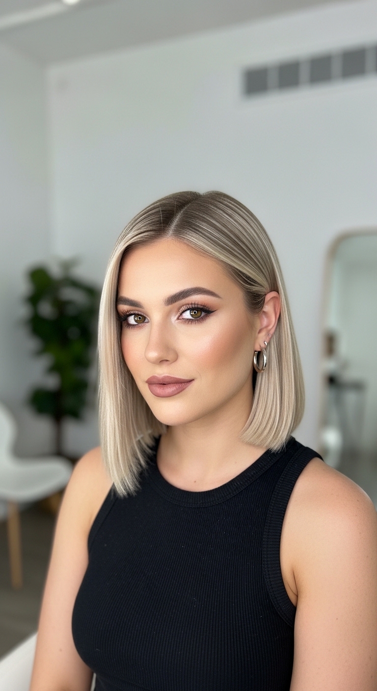 Blunt Lob Ghost Waves Beachy Hairstyle