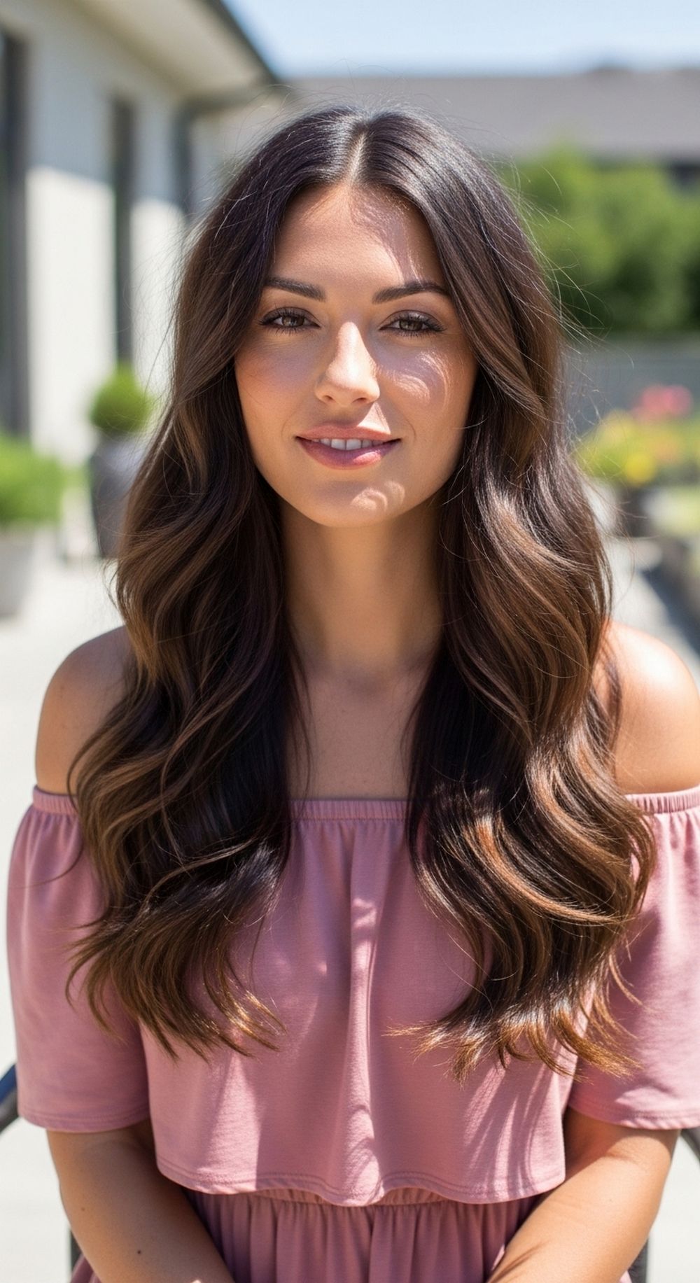 Boho Wavy Long Layered U Cut Hairstyle