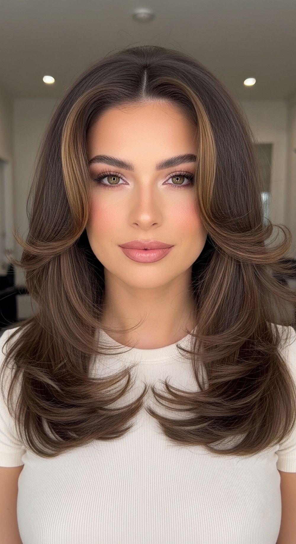 Chunky Highlight Blowout s Hairstyle