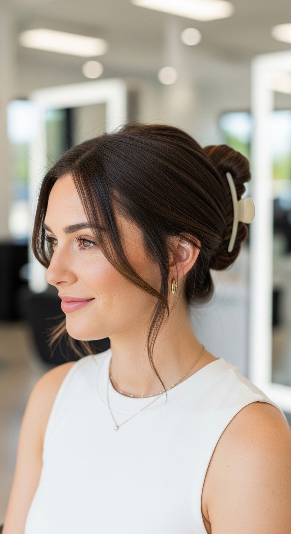 Classic French-Twist Claw Clip Bob Hairstyle