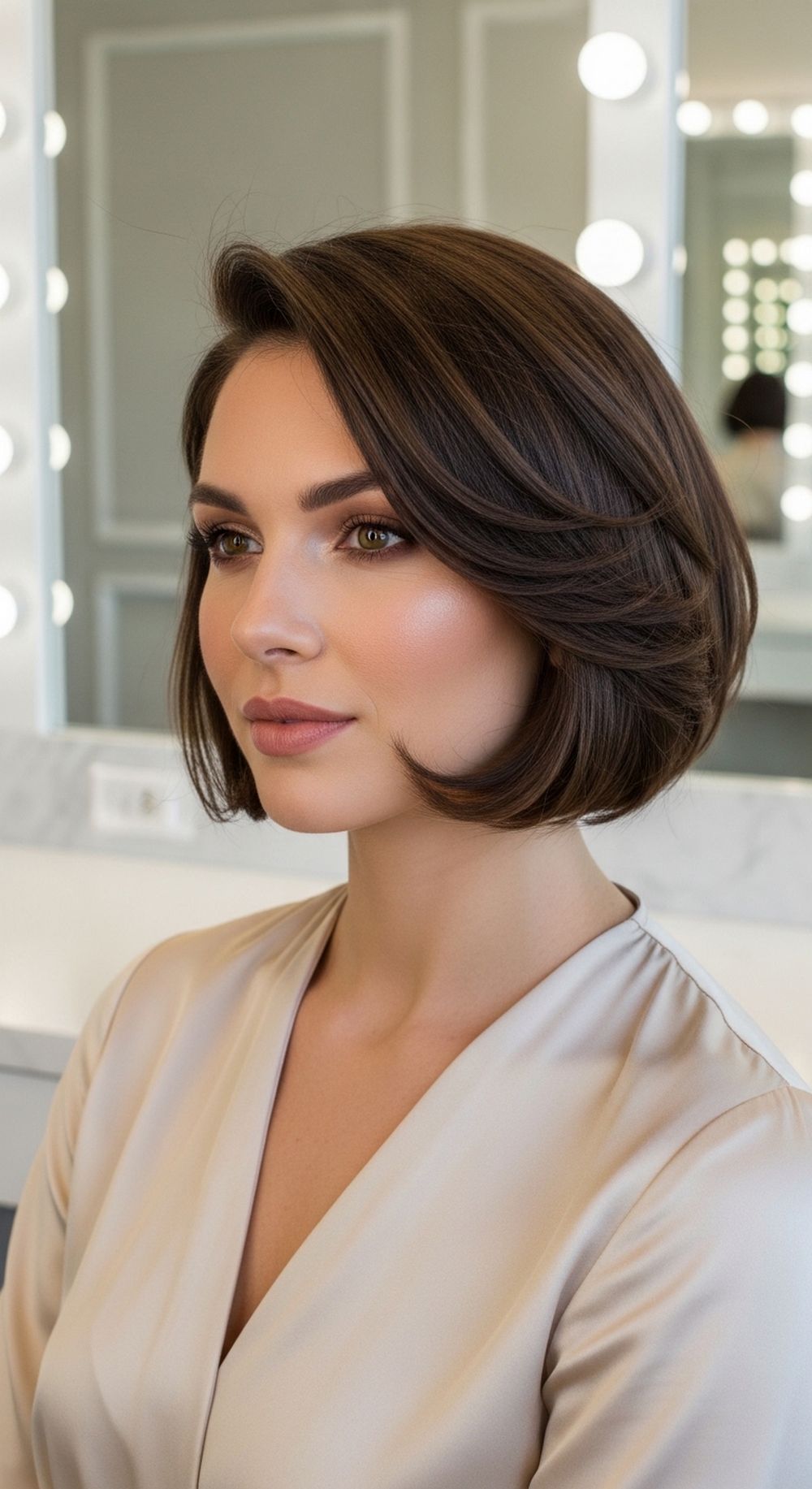 Curved Under Heartthrob Bixie Hairstyle