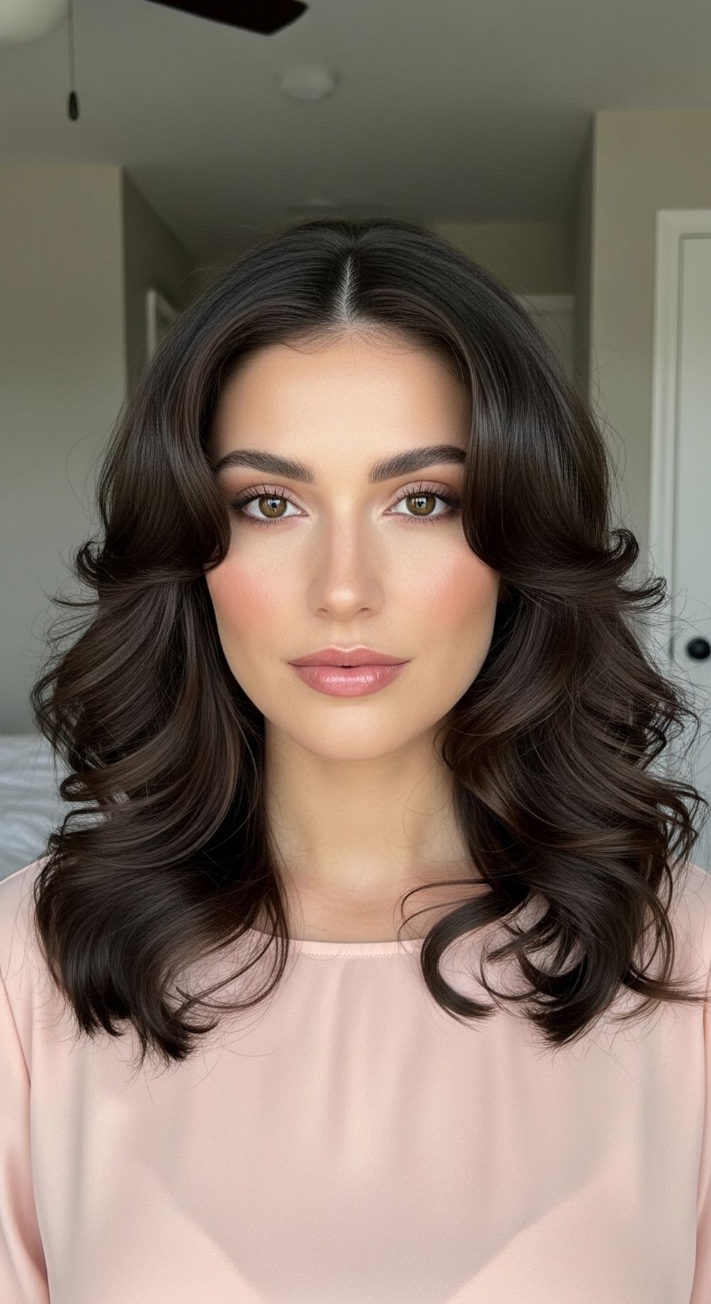 Defined Sculptural Curls with Face-Framing Layers Hairstyle