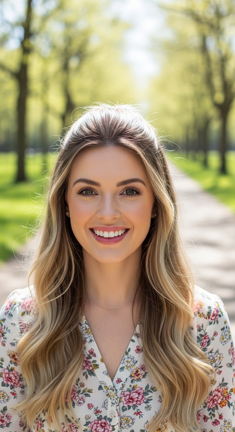 Half-Up Ghost Waves Beachy Hairstyle