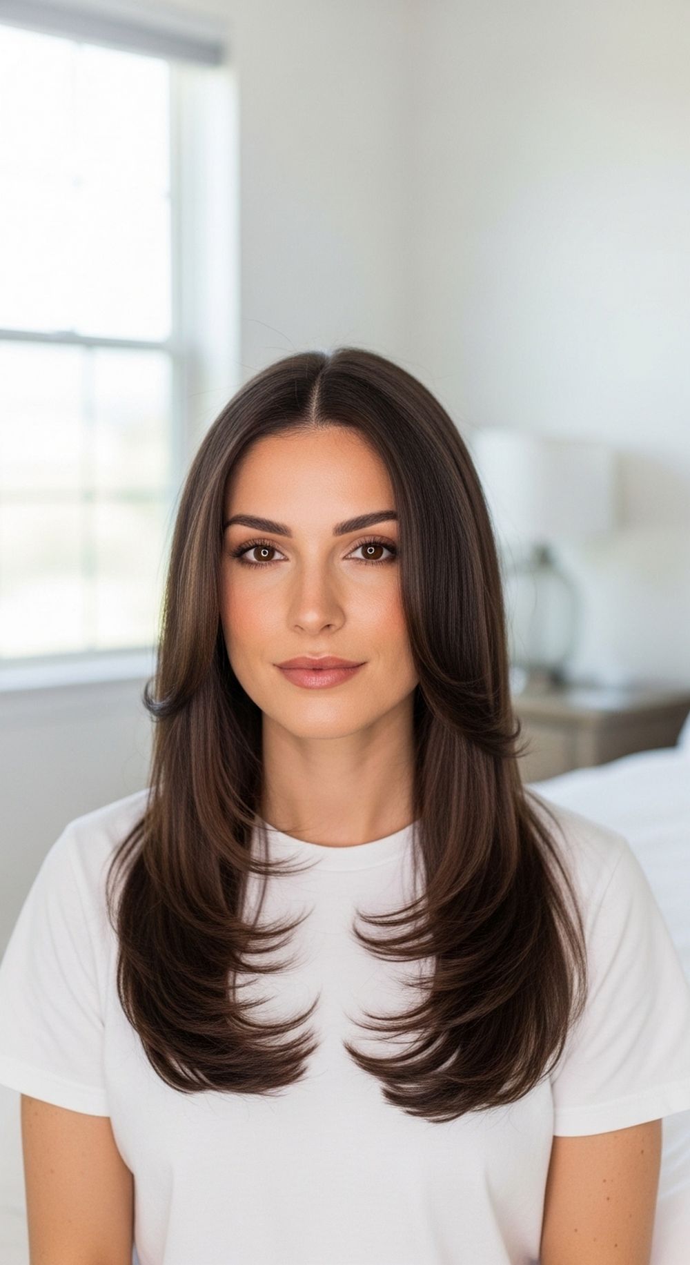 Long Layered U Cut for Fine Hair Hairstyle