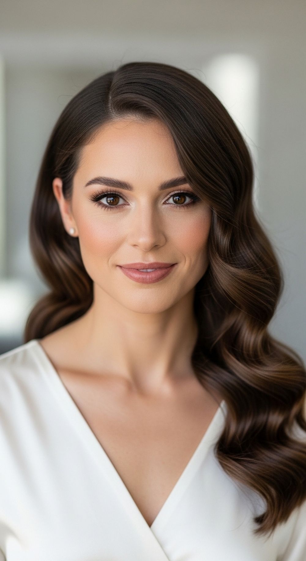 Loose Bridal-Inspired Romantic Waves Hairstyle