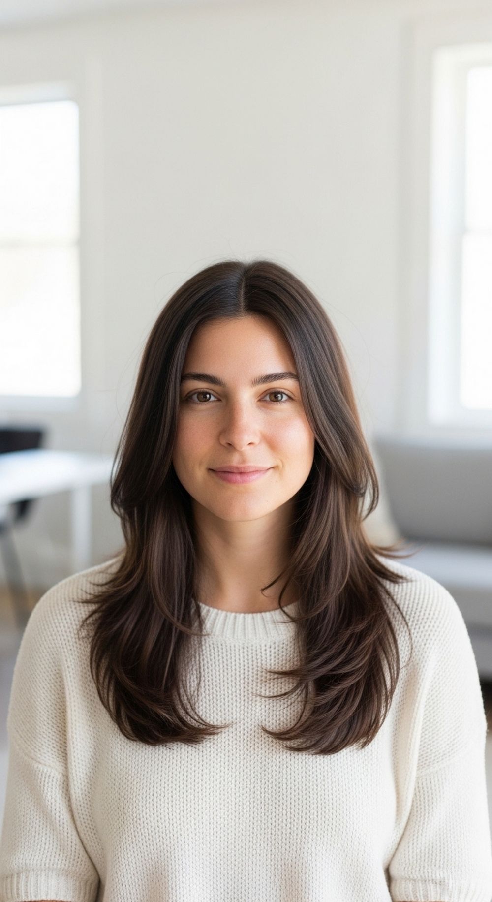 Low-Maintenance Long Layered U Cut Hairstyle