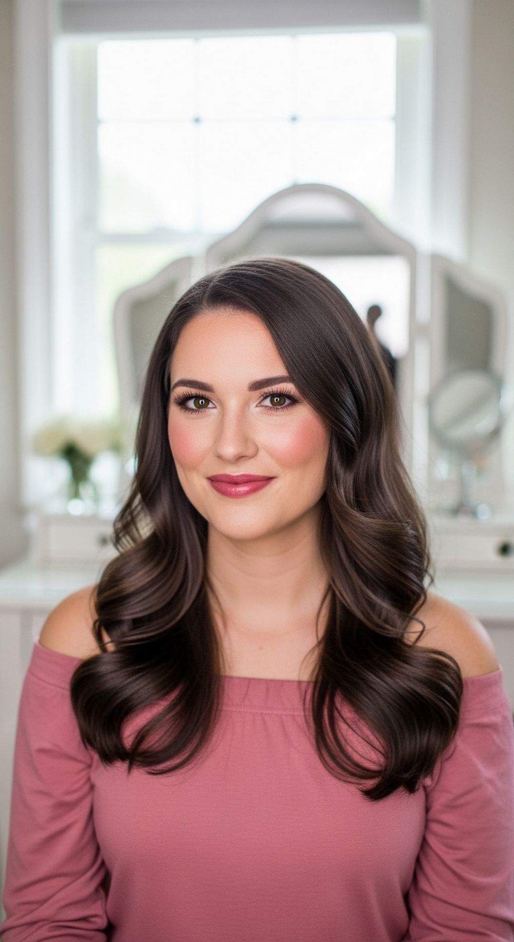 Romantic Side-Part Long Layered U Cut Hairstyle