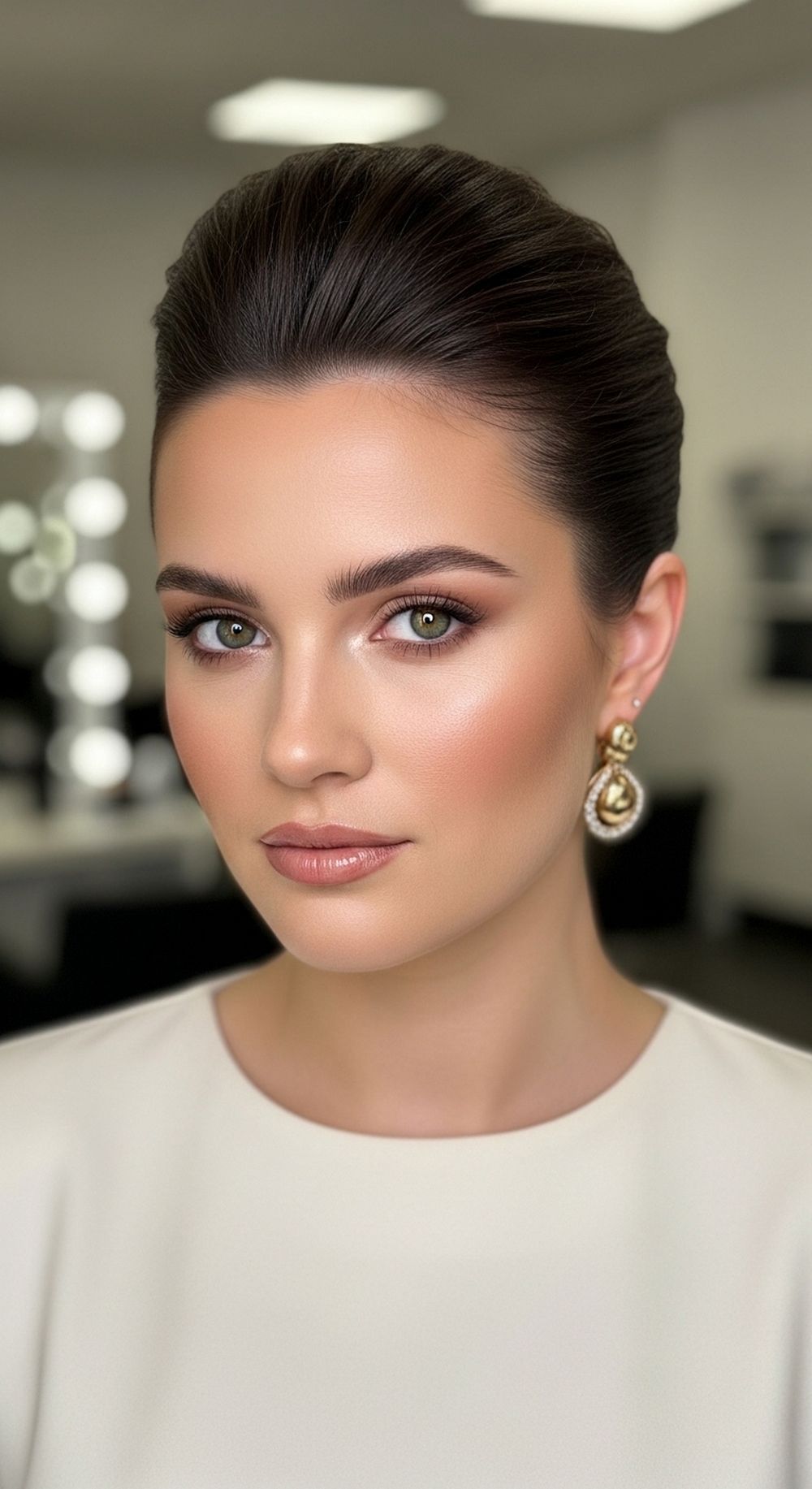 Sculpted Slick Back Bun Hairstyle