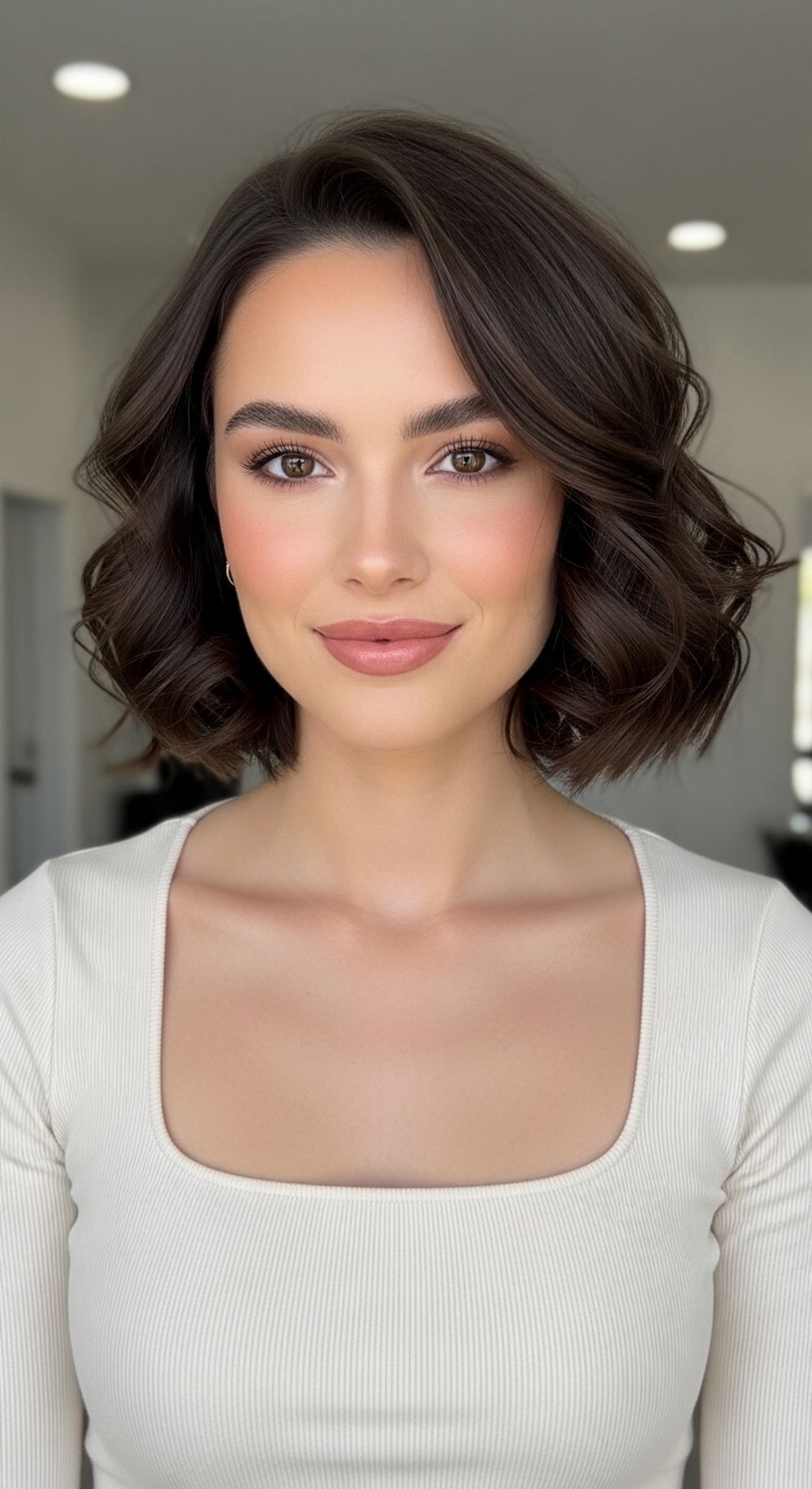 Sculptural Curly Bob Hairstyle
