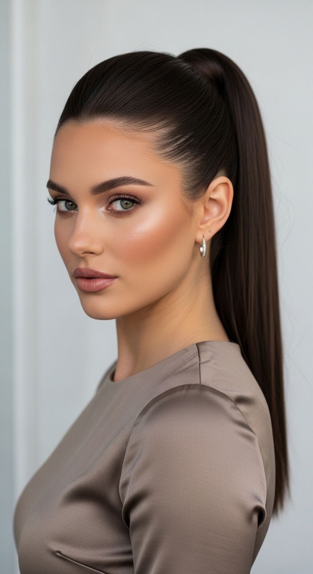 Sharp Slick High Ponytail Hairstyle