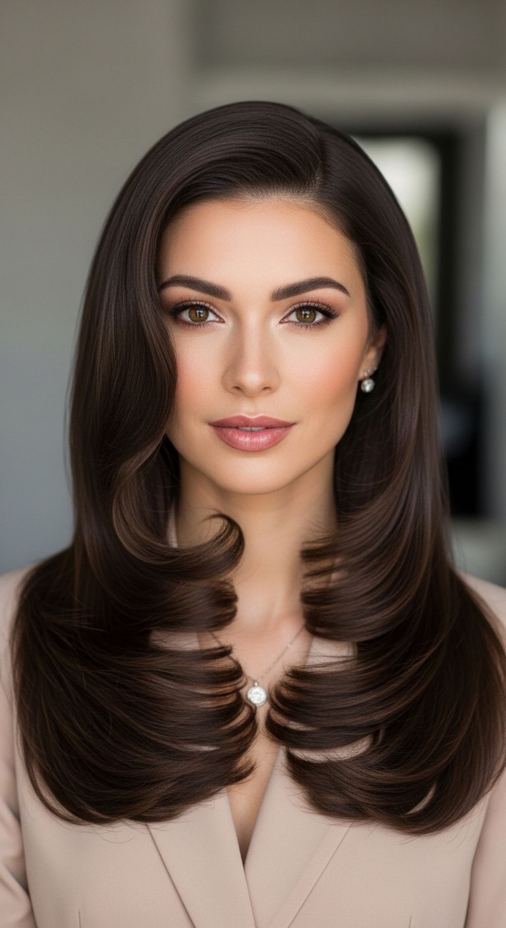 Sleek s Blowout with Soft Bounce Hairstyle