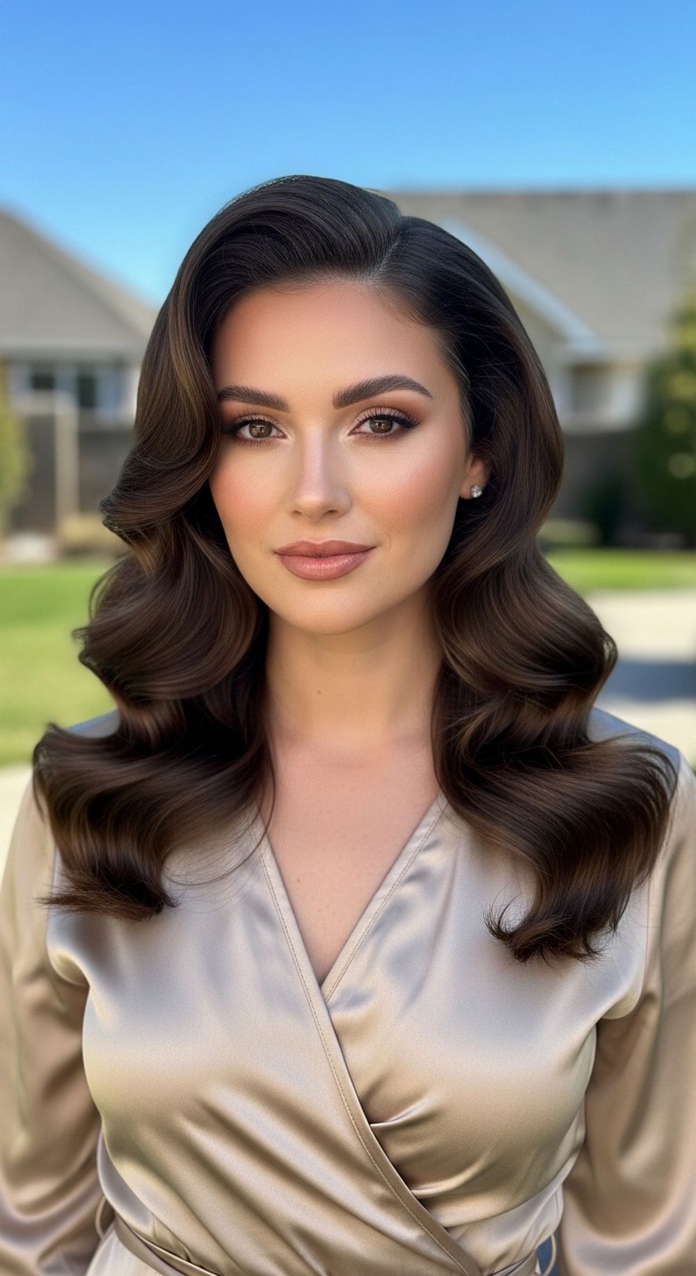 Soft Glam Sculptural Curls Hairstyle