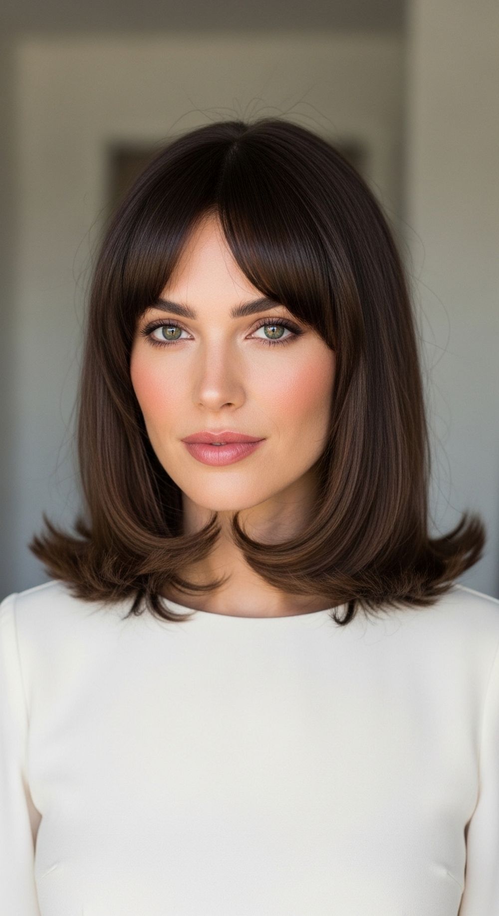 Soft Rounded Bowl Bangs Hairstyle