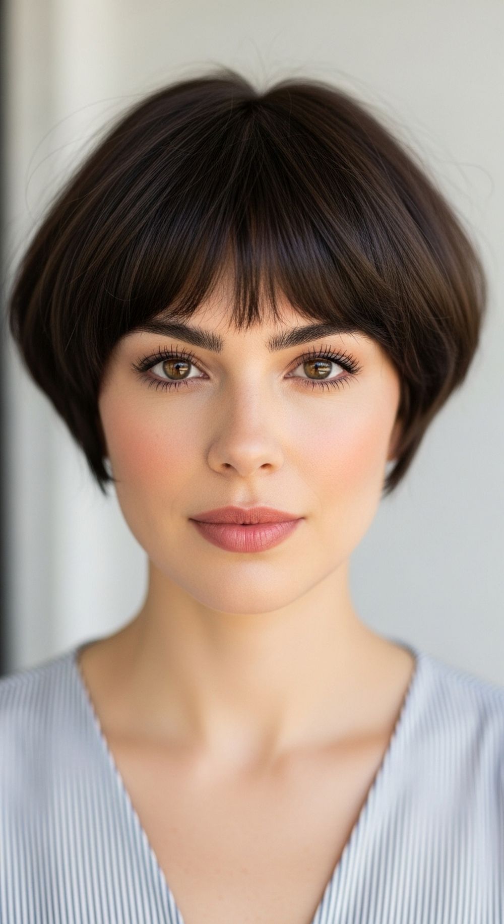 Textured Bowl Bangs Hairstyle