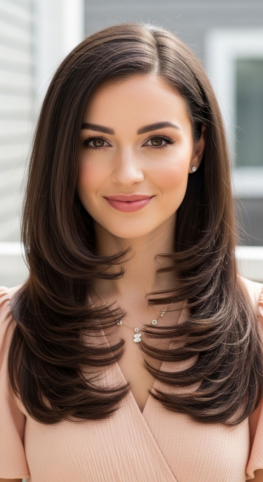 Textured Long Hair with Flipped Ends Hairstyle