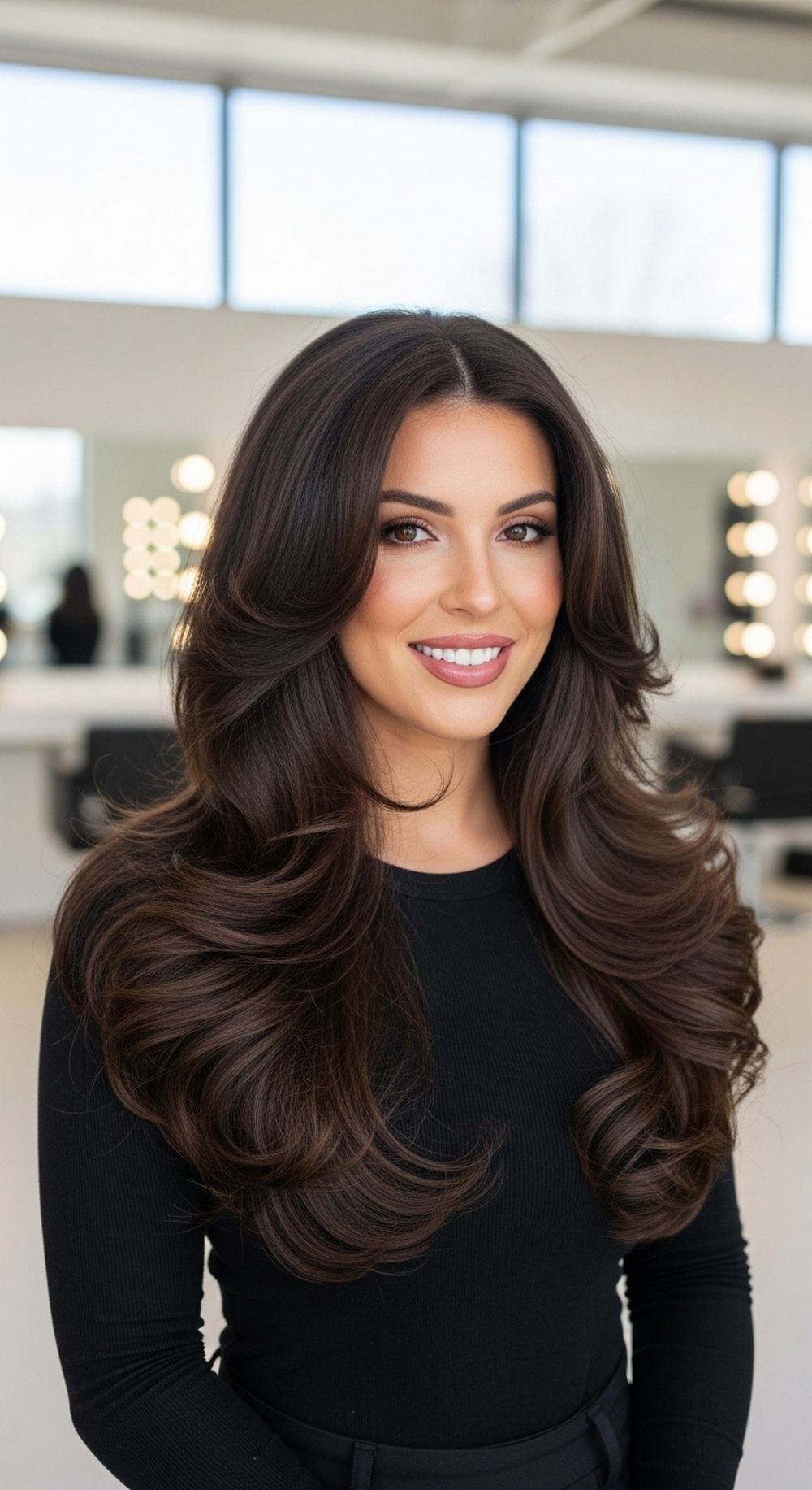 Voluminous Long Layered U Cut Hairstyle