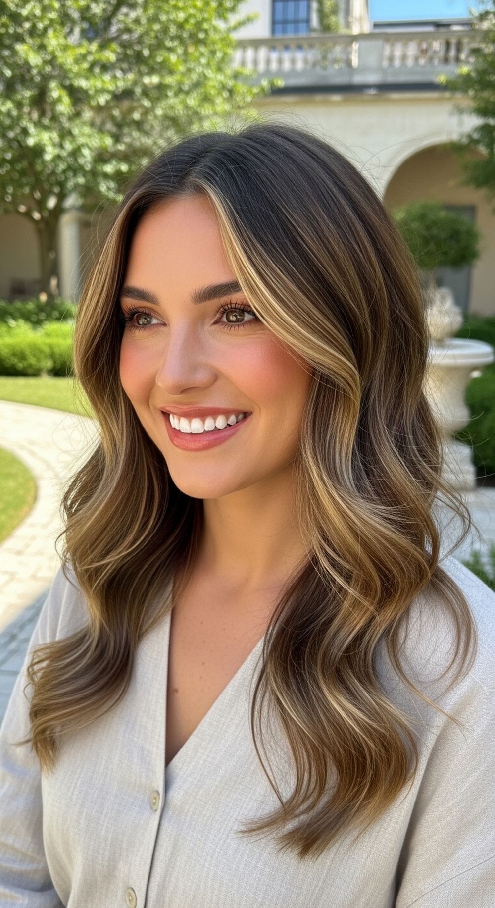 Wavy Luxe Bronde Balayage Hairstyle
