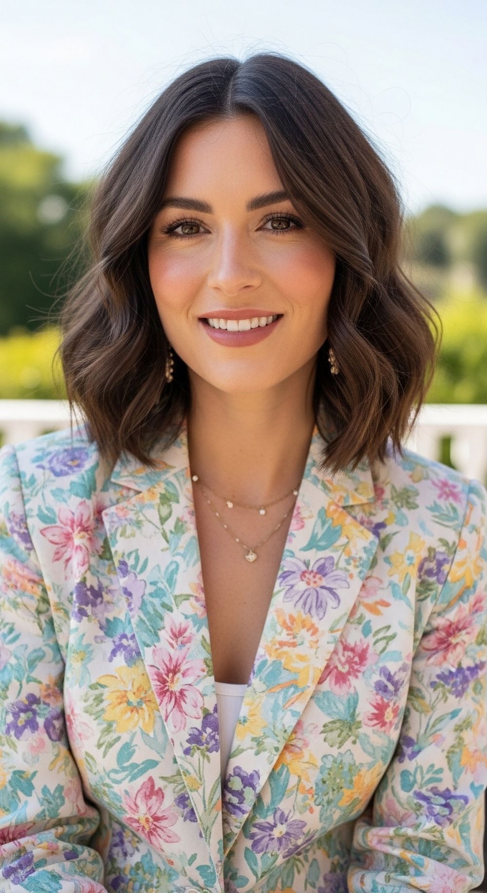 Wavy Textured Rounded Lob Hairstyle
