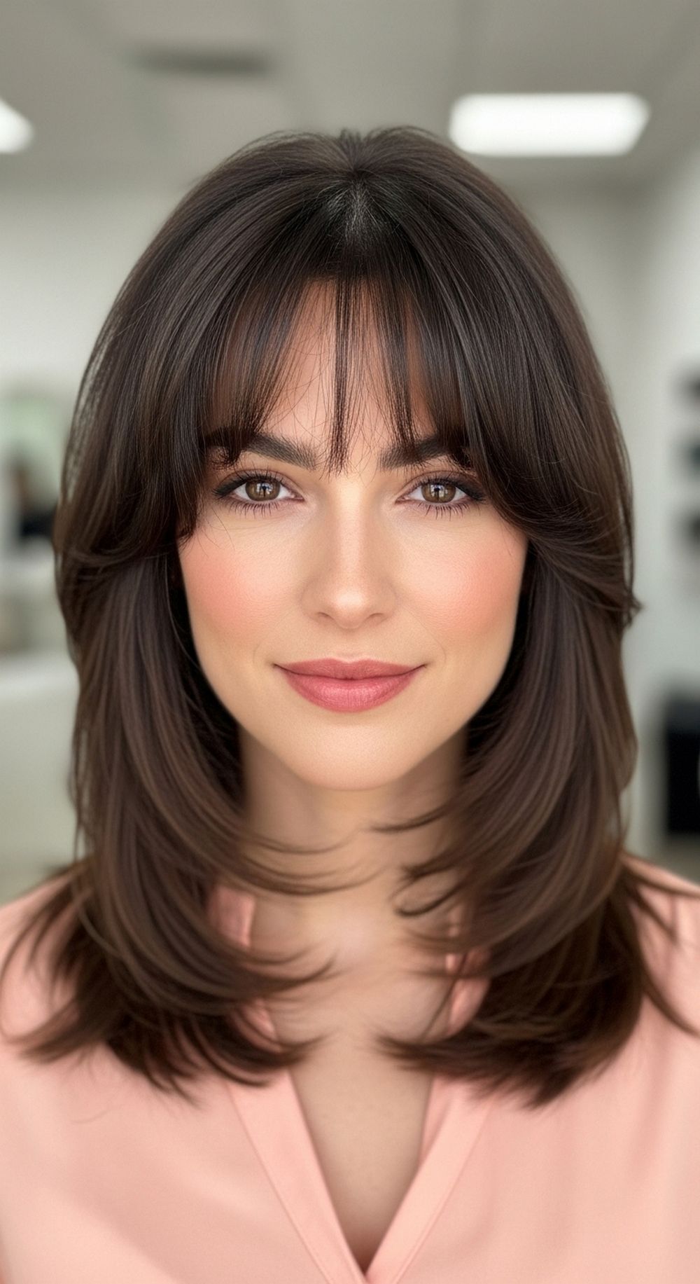 Wispy Bangs with Face-Framing Layers Hairstyle