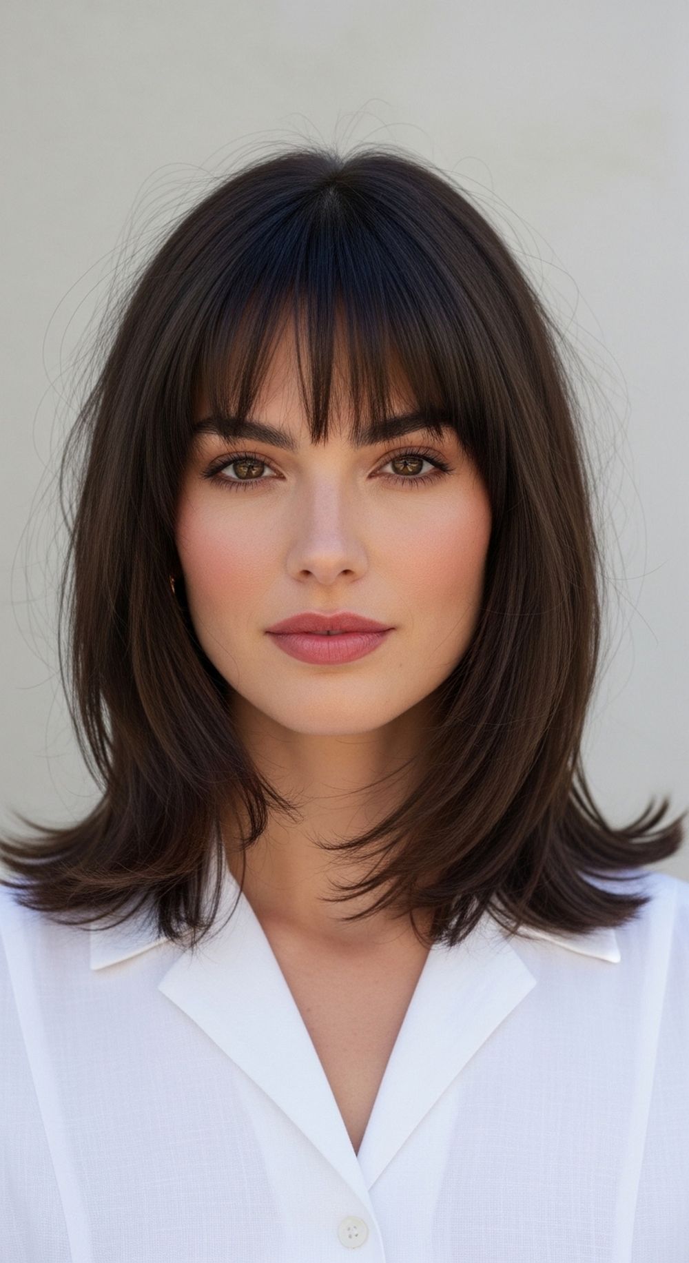 Wispy Bangs with Shoulder-Length Hair Hairstyle