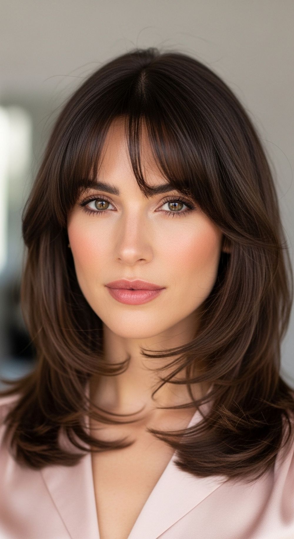 Wispy Curtain Bangs Hairstyle