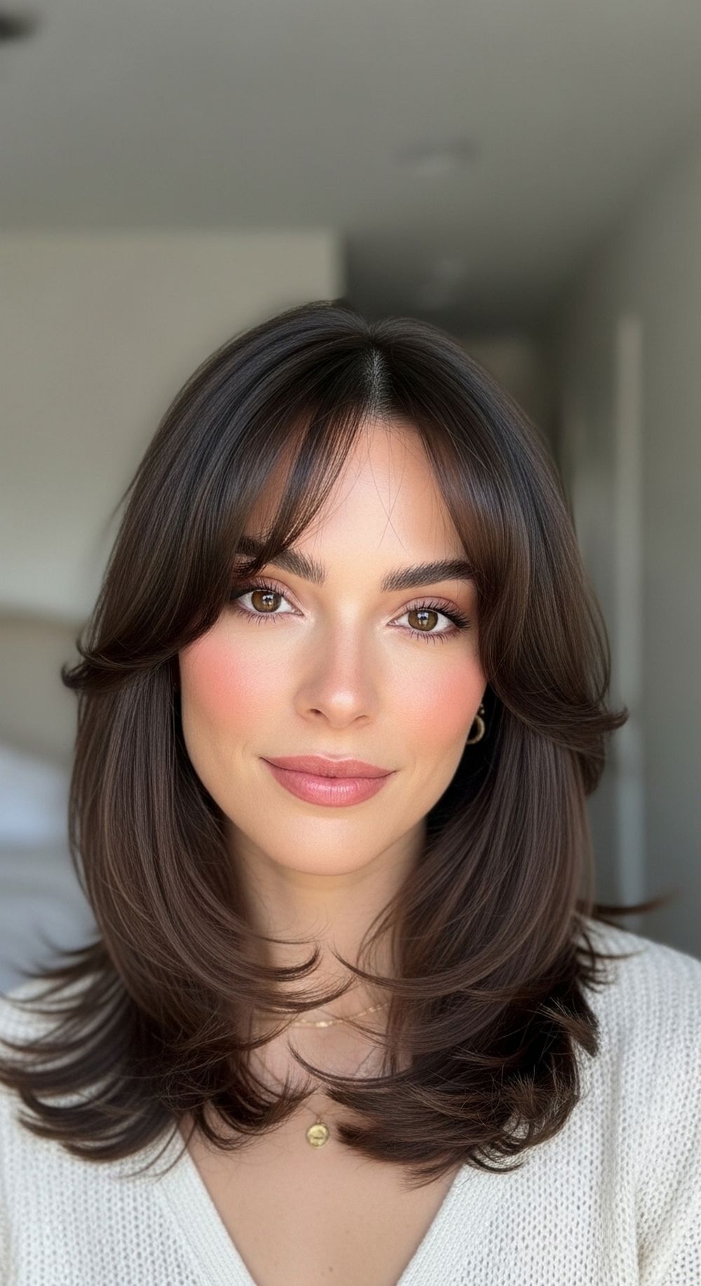 Wispy Soft Curtain Bangs Hairstyle