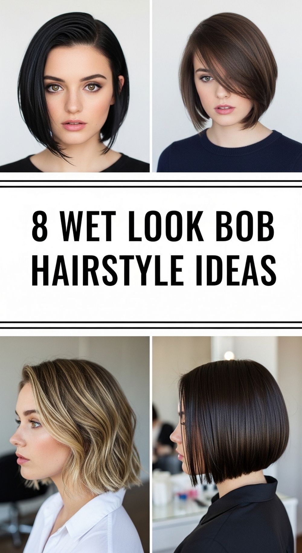 Wet Look Bob Hairstyle Ideas