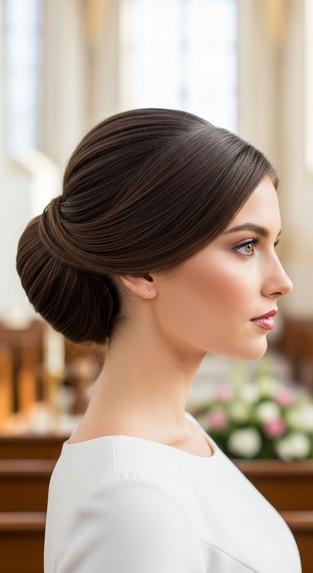 Classic Chignon Confirmation Hairstyle