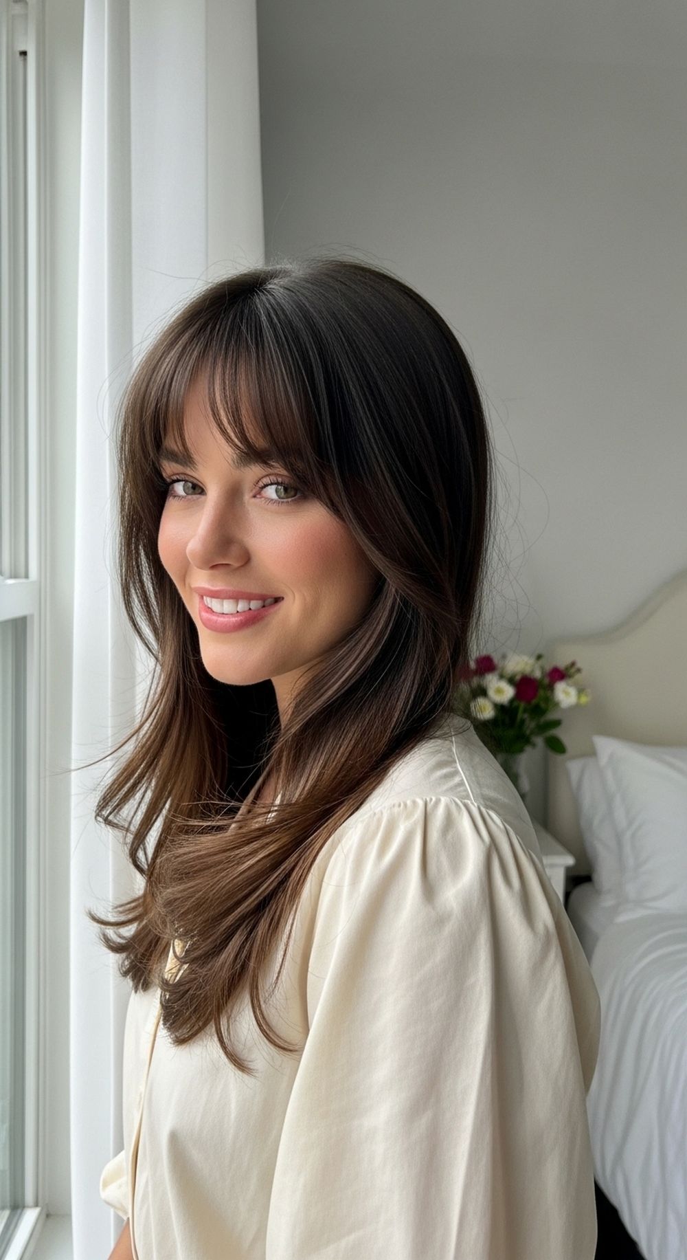 Classic Wispy Birkin Bangs Hairstyle