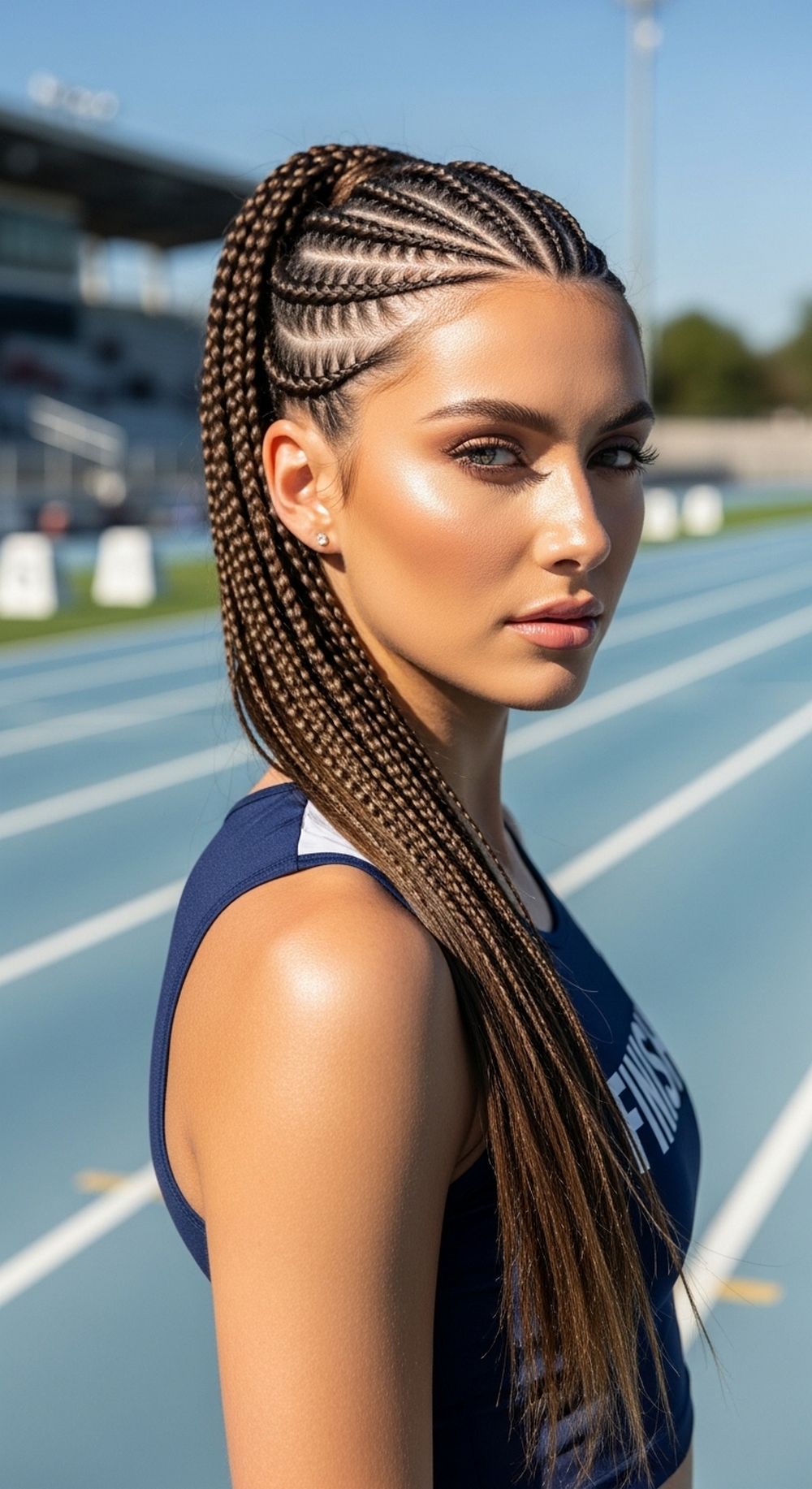Cornrows into Ponytail Track Hairstyle