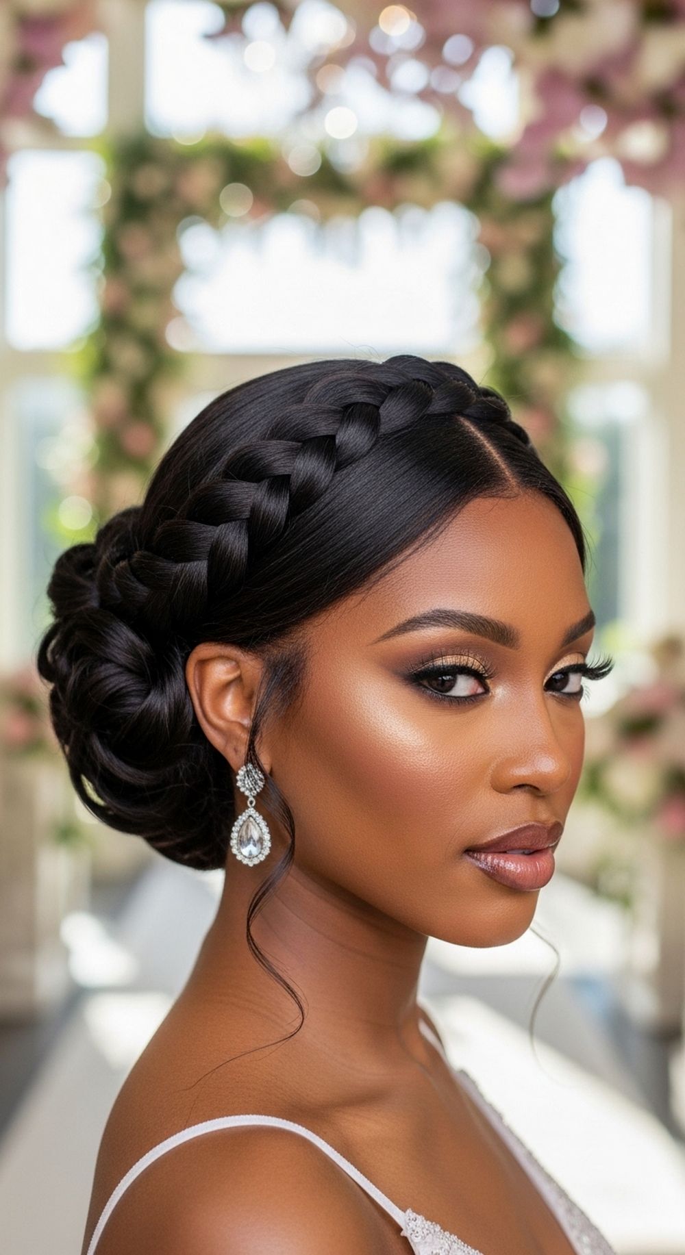 Crown Braided Natural Updo Prom Hairstyle
