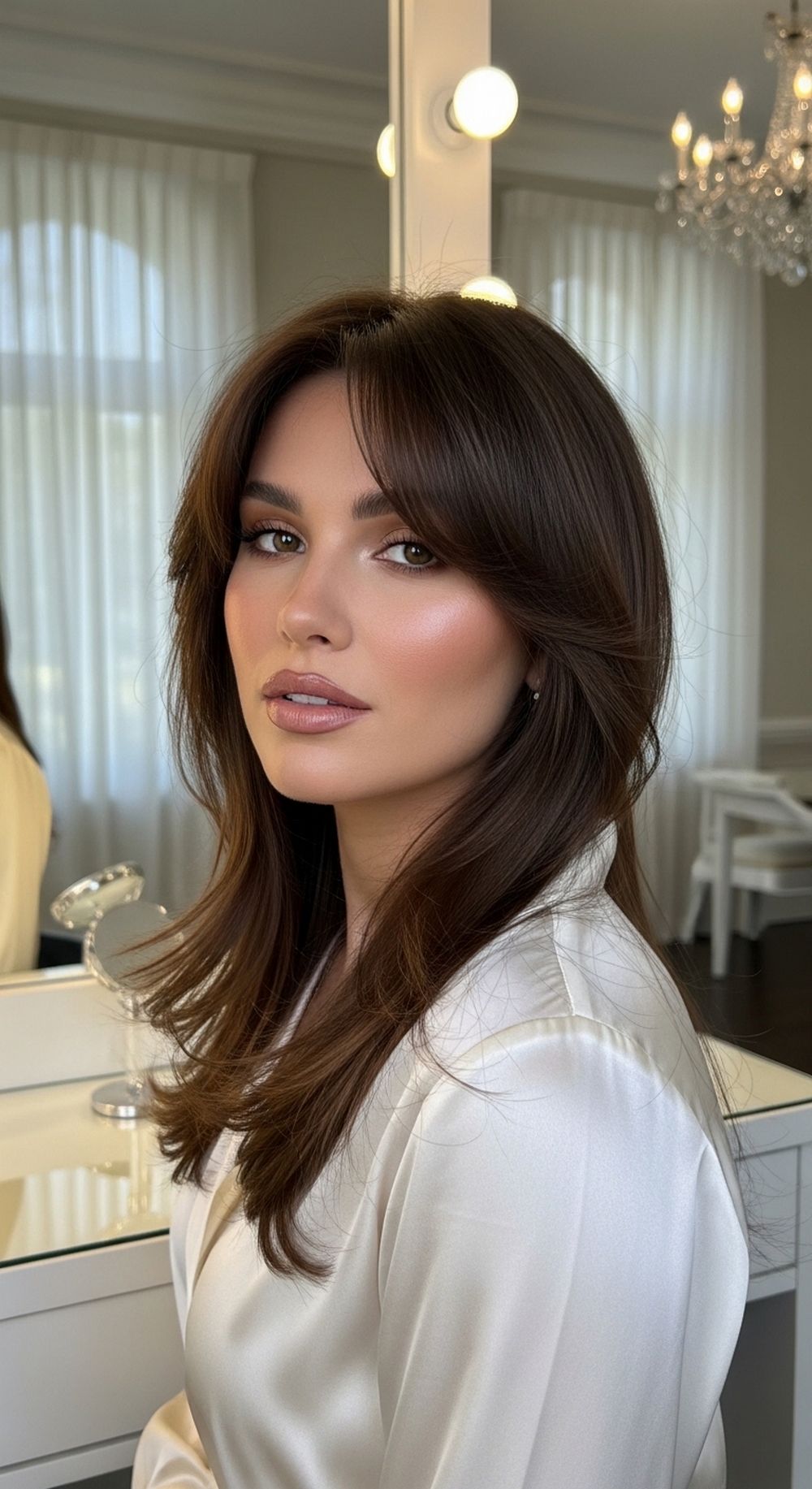 Curtain Bangs with Butterfly Layers Hairstyle