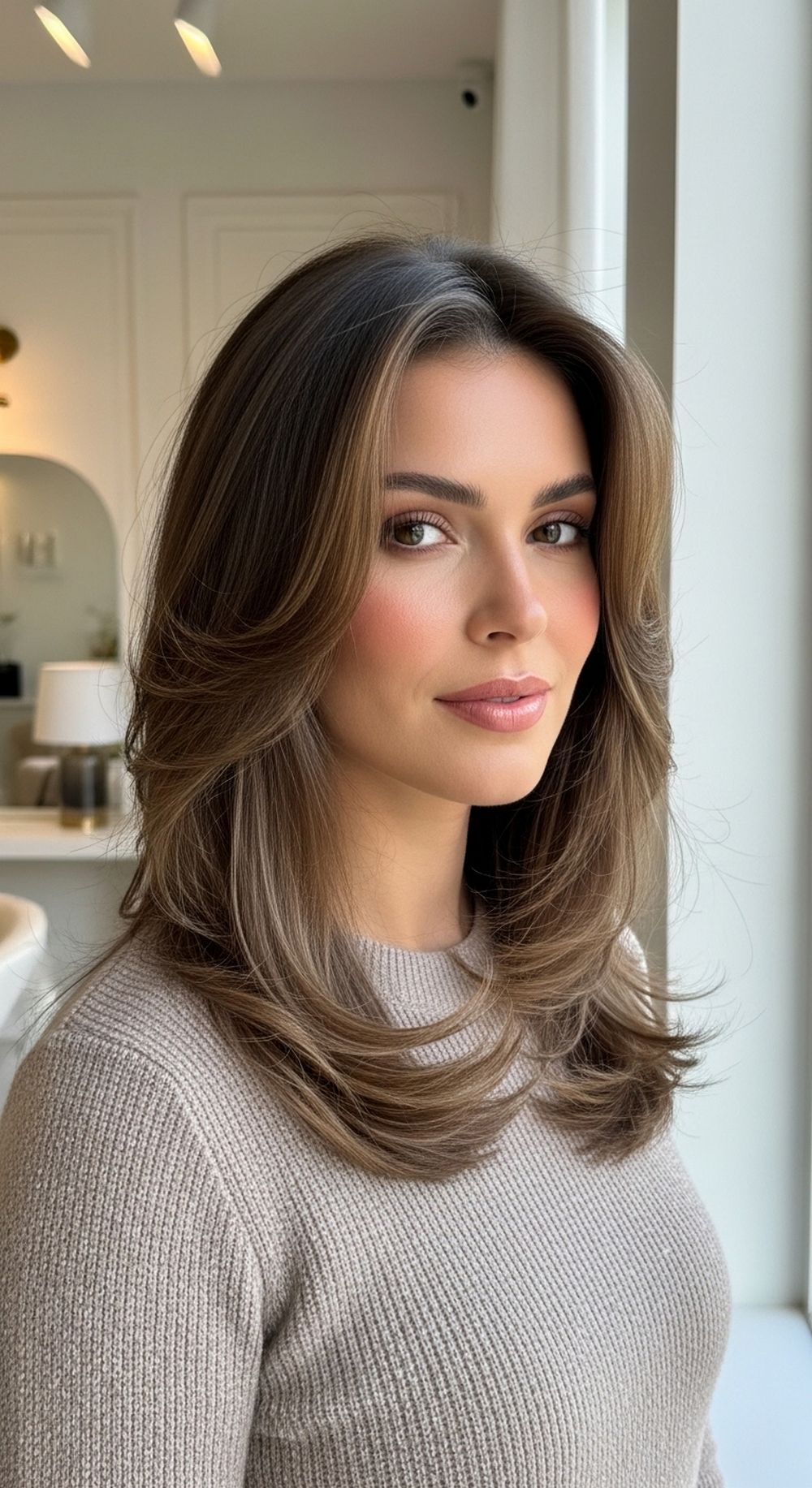 Feathered Layers for Thick Hair Hairstyle