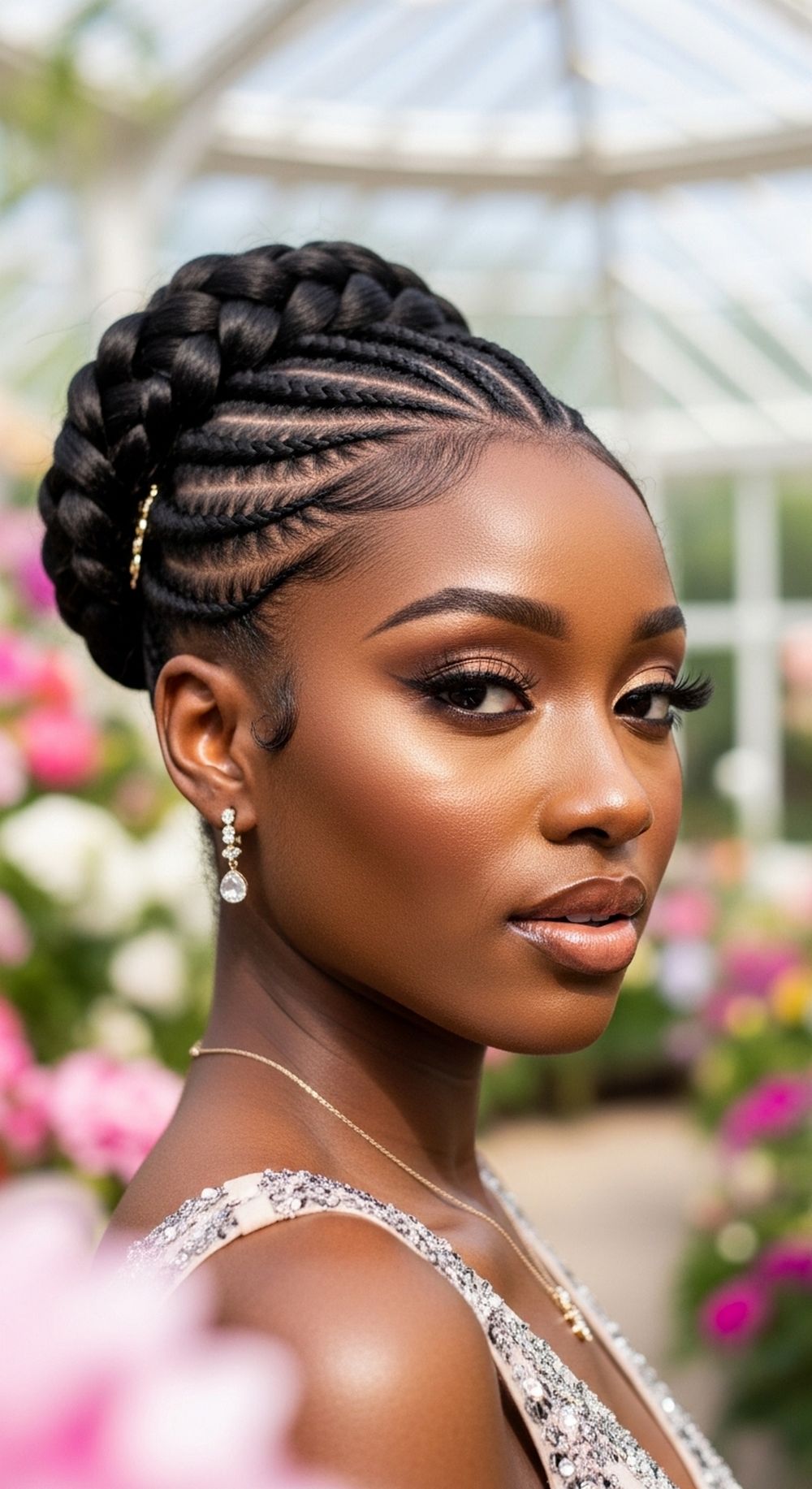 Fulani-Inspired Braided Updo Prom Hairstyle