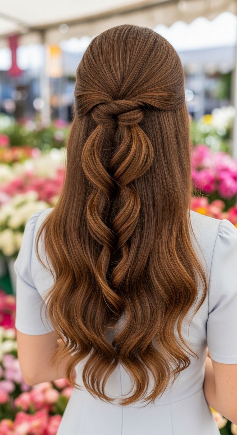 Half-Up Twisted Spring Hairstyle