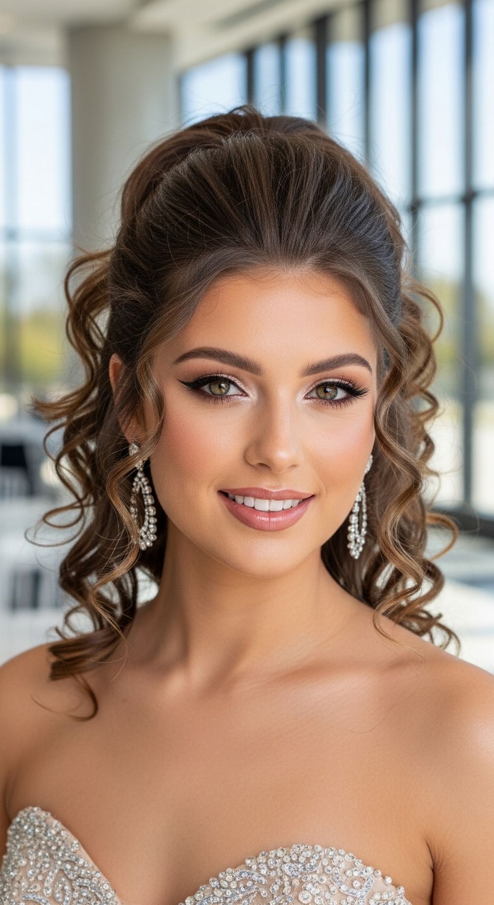 High Curly Ponytail Prom Hairstyle