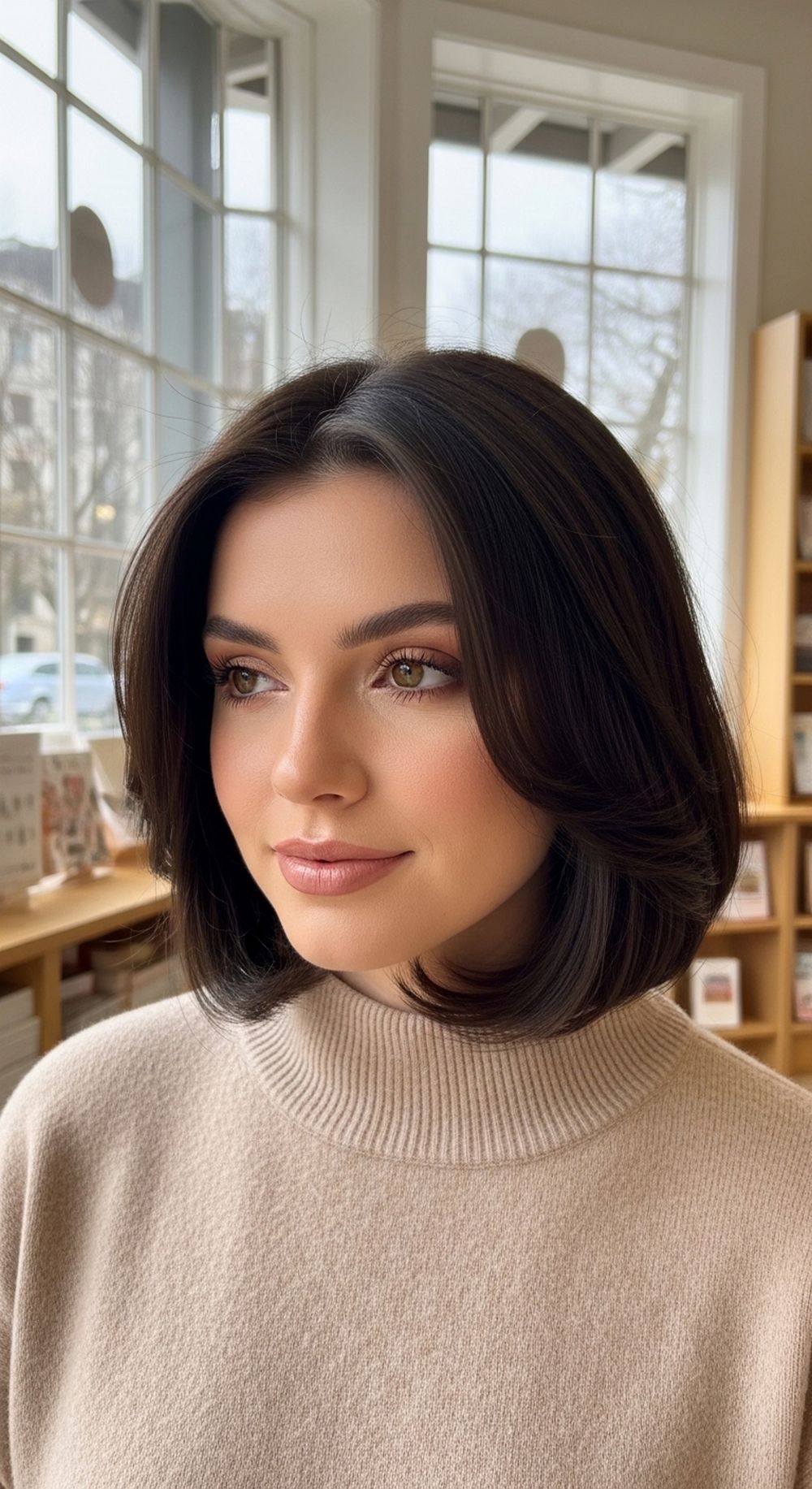 Rounded Bob with Face-Framing Layers Hairstyle