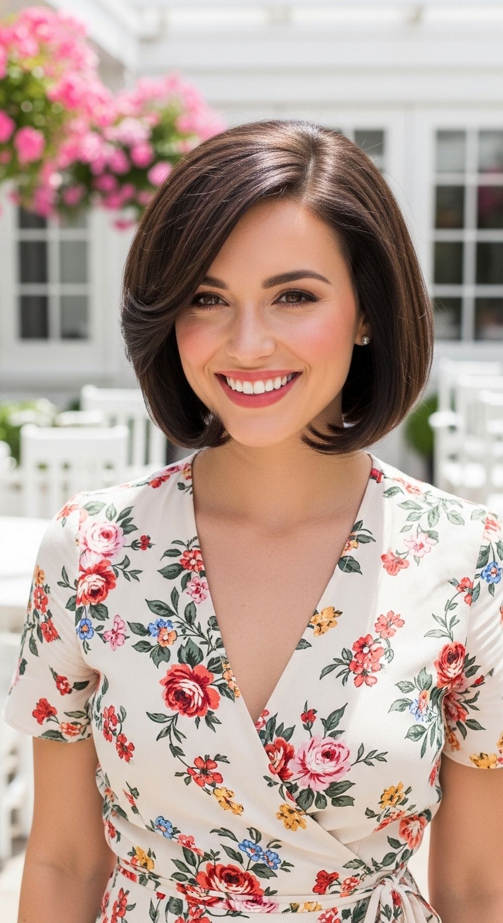 Rounded Bob with Side Part Hairstyle