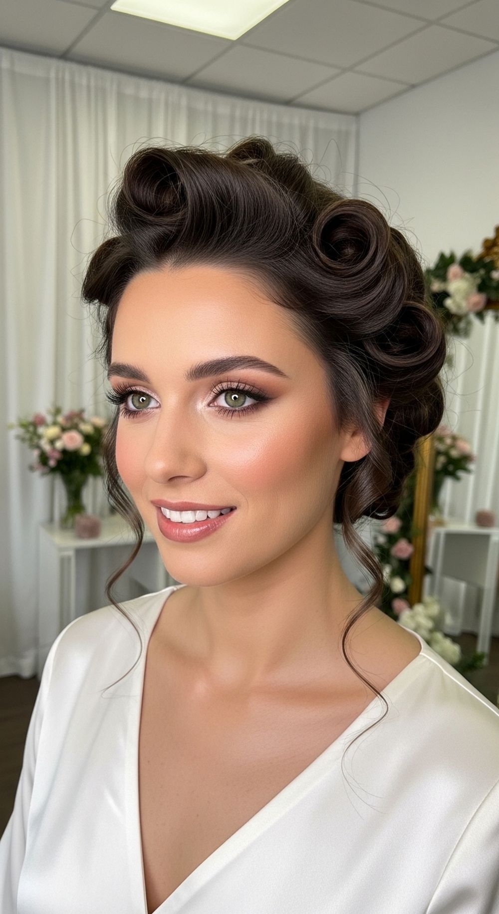 Sculptural Curls Updo Hairstyle