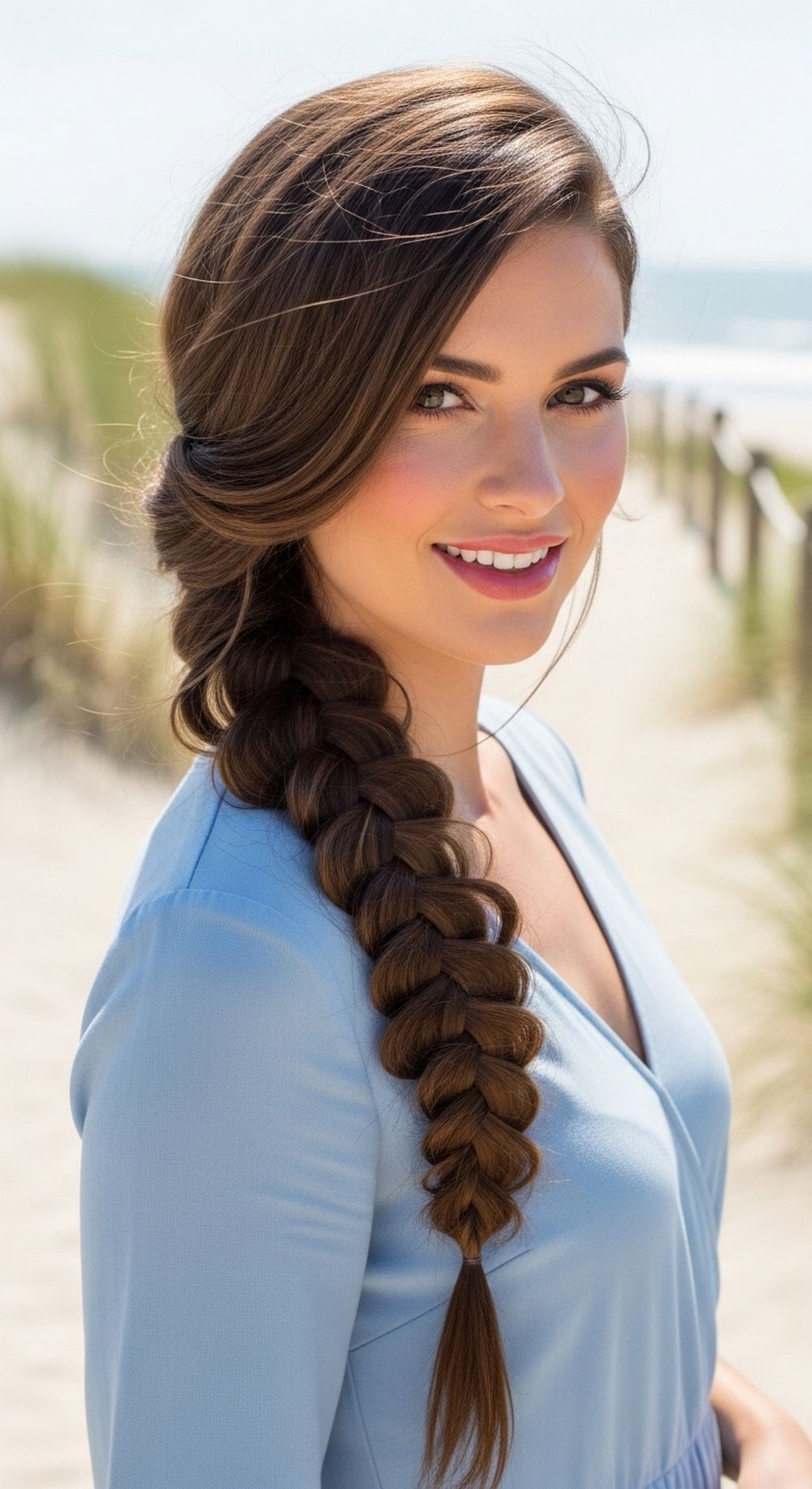 Side Braid Beach Hairstyle