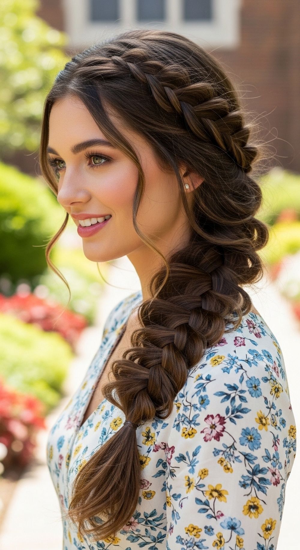 Side Braid Confirmation Hairstyle