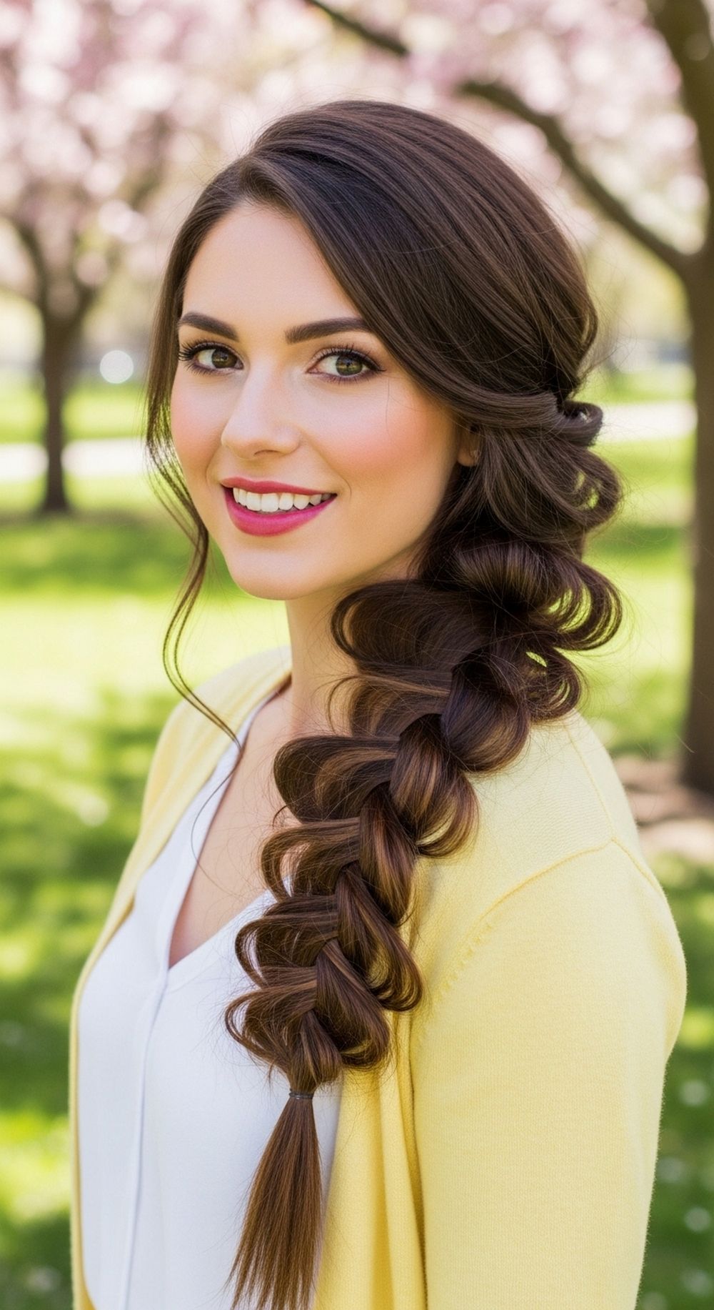 Side Braid with Loose Texture Spring Hairstyle